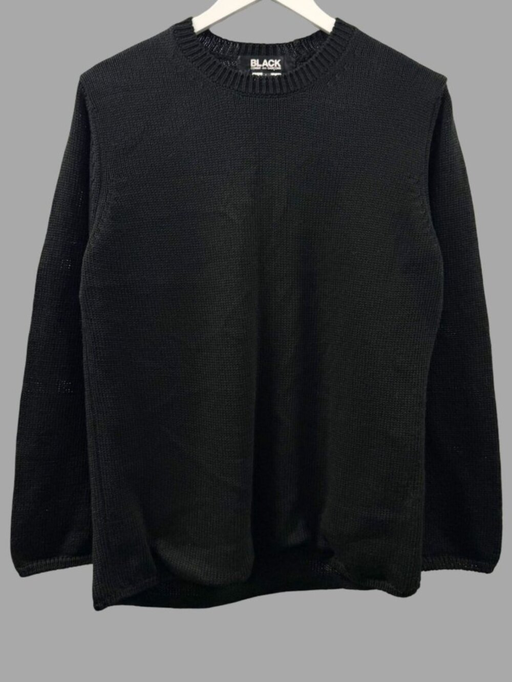 COMME des GARCONS BLACK AD 2021 Black Crewneck Sweater Sz L Acrylic